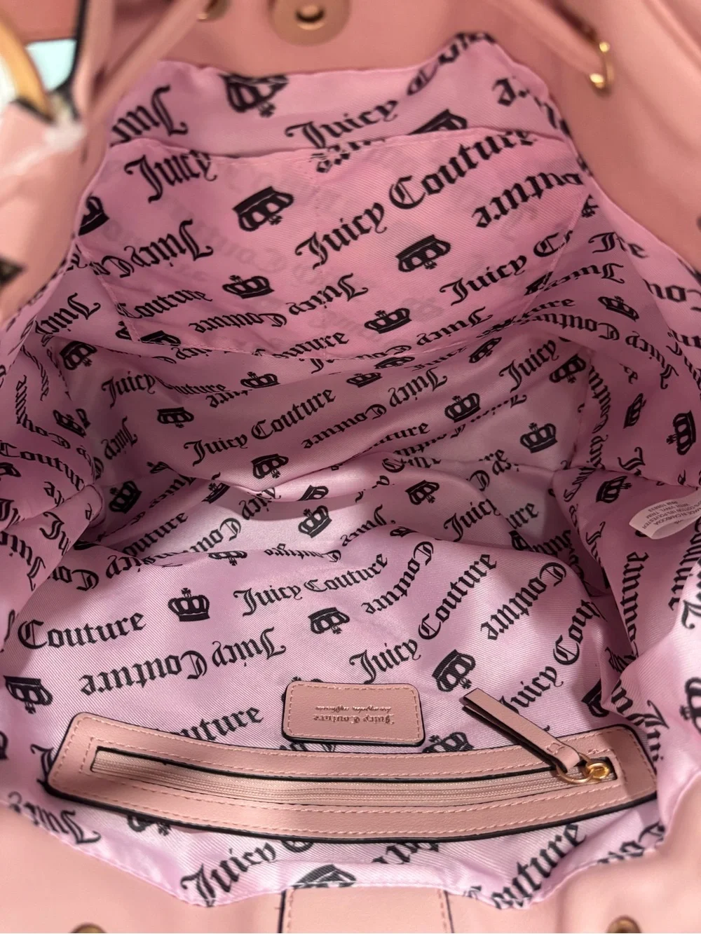 NWT-Juicy Couture Black and Pink Crown Emblem Tote